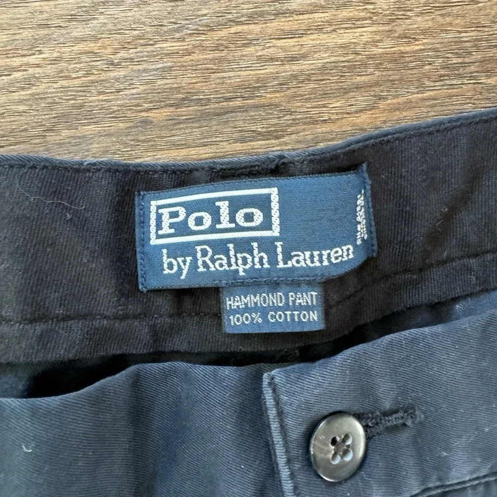 NWT VTG Polo Ralph Lauren Hammond Pant Men's Navy‎ Blue Double Pleated Classic